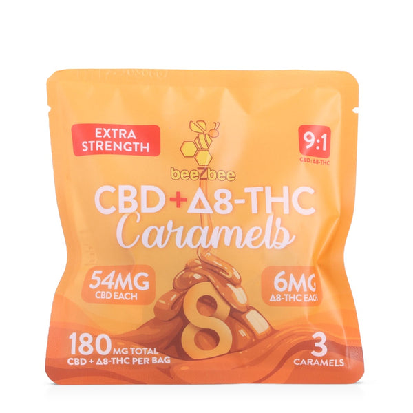 beeZbee CBD+Delta-8 THC Caramels 3 Pack - CBD Kratom