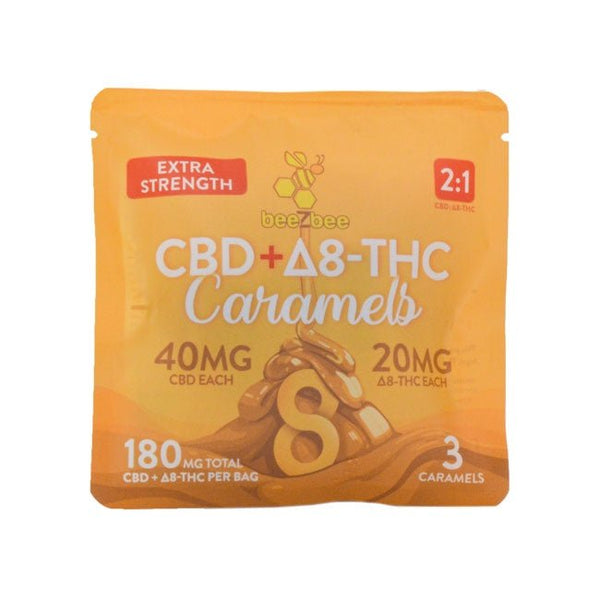 CBD+Delta - 8 THC Caramels, Extra Strength, 2:1 - Shop CBD Kratom