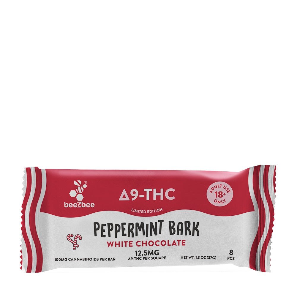 Delta - 9 THC Chocolate, White Chocolate Peppermint Bark - Shop CBD Kratom